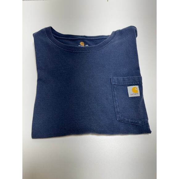 Carhartt Men’s Original Fit Pocket T- Shirt Sz 4XL Navy Blue Work Tee Outdoor - Picture 2 of 8